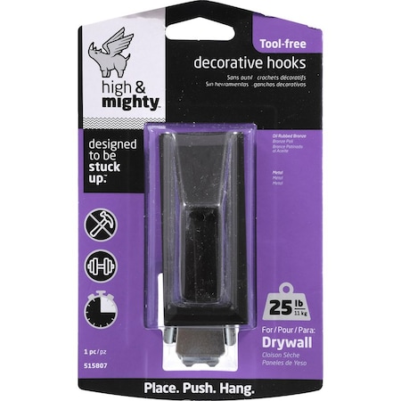 High & Mighty HILLMAN 3.5 in. L Oil Rubbed Bronze Brown Steel Decorative Hooks 25 lb. cap. 1 pk 515807